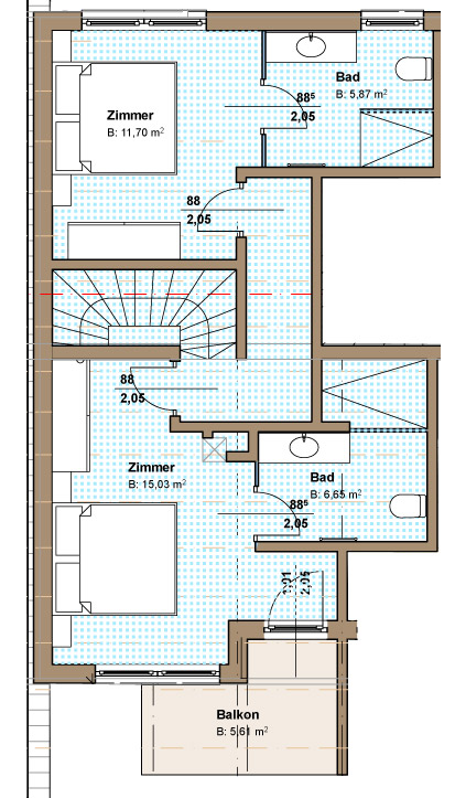 Grundriss Appartement Erker OG